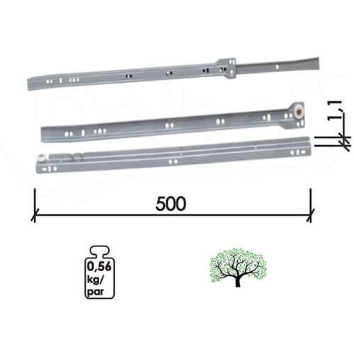 Dabel klizač fioka kl5100 bela 500/1,1 mm q Slike