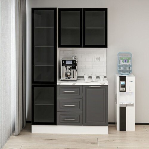 Hanah home ormar za kafe kutak Alvinka 20396, 135 cm, beli / antracit Cene