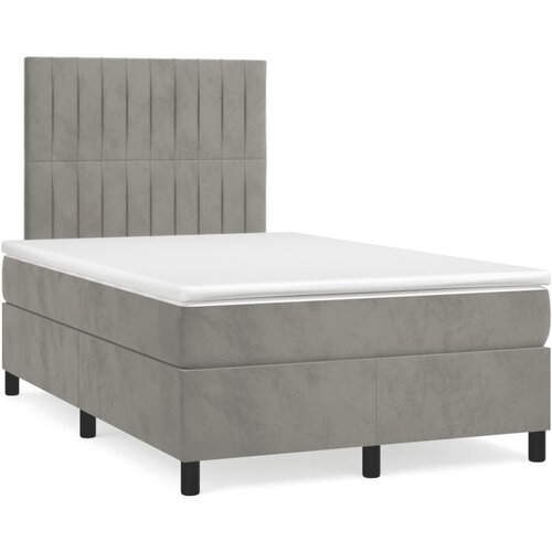 Box spring krevet s madracem svjetlosivi 120x200 cm bar&amp;scaron;unasti Slike