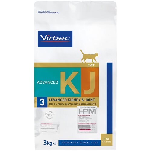 Virbac Veterinary HPM Cat Advanced Kidney &amp;amp; Joint Support KJ3 - Varčno pakiranje: 2 x 3 kg Slike