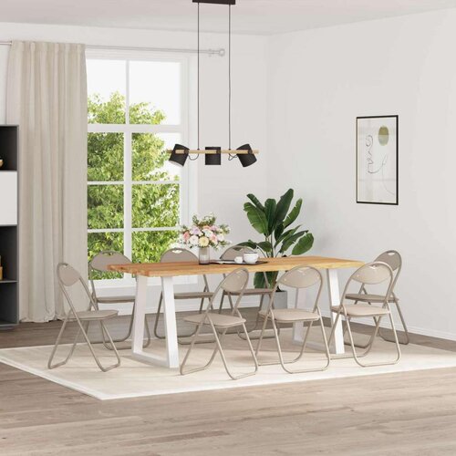  Zložljiva stolica 8 pcs Peščena 48 x 43,5 x 81 cm Umjetno usnje, (5000296618) Cene