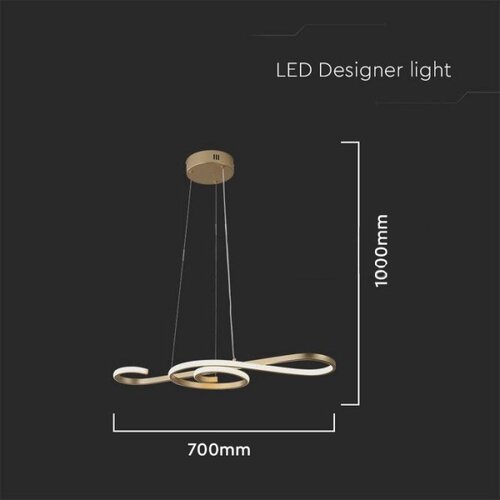  LED luster na sajli LED/18W/230V 3000K zlatan Slike