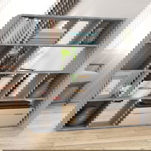 VidaXL Ormarić za knjige / pregrada siva boja hrasta 105 x 24 x 102 cm Slike