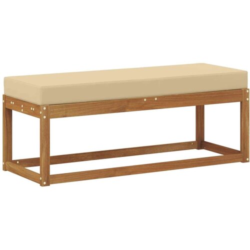  Vanjska stolica klupa s jastukom Prirodna 115 x 43 x 37 cm - Prirodno i bež 115 cm Otvoreno područje nogu Slike