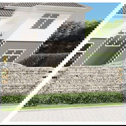 VidaXL Lučne gabionske ko&amp;scaron;are 25kom 400x50x120/140cm pocinčano željezo Slike