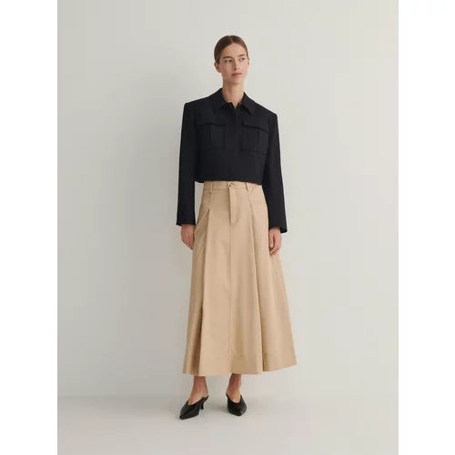 Reserved - Midi suknja s visokim udjelom liocela - boja pšenice