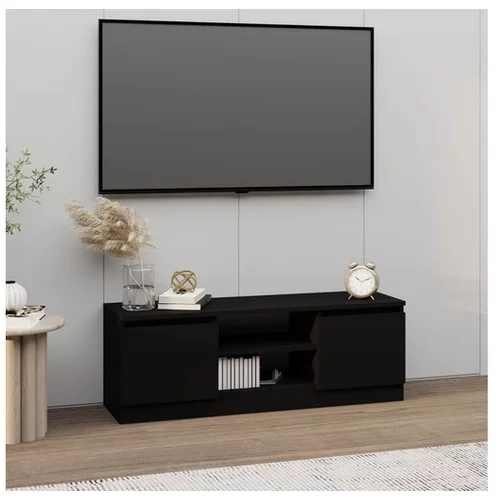  TV omarica z vrati črna 102x30x36 cm