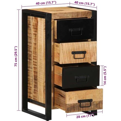 VidaXL Ormar s ladicama 40x40x90 cm Puno grubo drvo Mango Slike