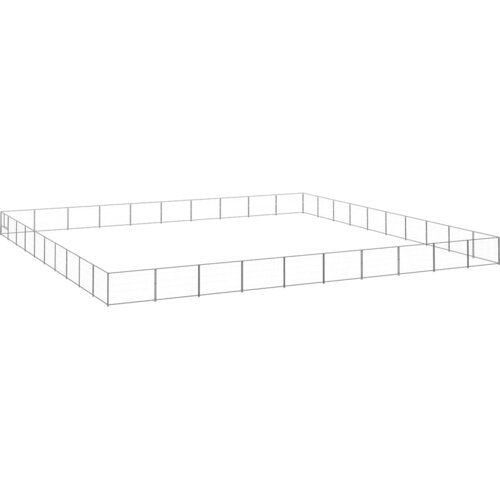 vidaXL Pasji boks srebrn 100 m² jeklo Cene
