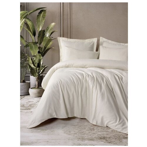 Mila Home Luxury Bež enojna posteljnina iz renforce bombaža 140x200 cm Checkered – Cene