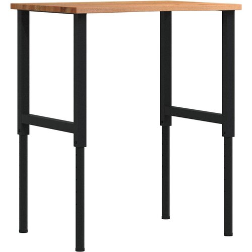 vidaXL Radni stol svijetlosmeđi 80x60x(71 5-98) cm masivno drvo hrast - Black and light brown 80 x 60 x (71.5-98) cm Cijene