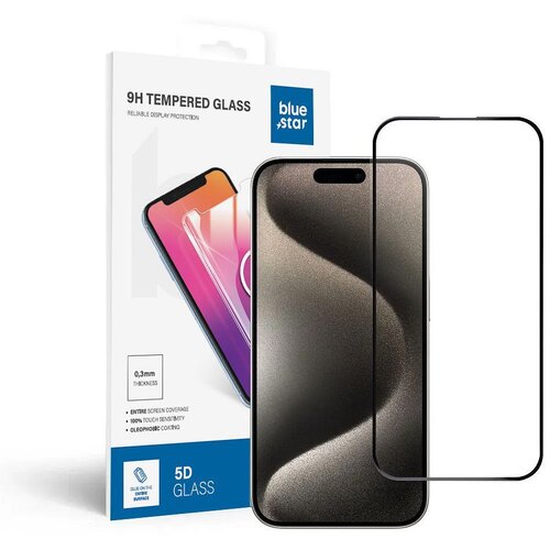  Zastitno staklo Blue Star za IPHONE 15 Pro 5D Full Cover crno Cene