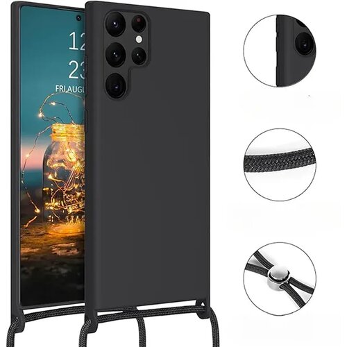 NIKCORP Ovitek za Samsung Galaxy S22 Ultra z verižico, silikonski TPU, tanek, odporen proti praskam in udarcem, prozoren, (5000139008) Slike
