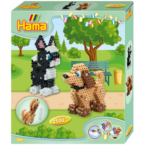 Hama 3D set s 2500 perlami s ploščo Pes in mačka