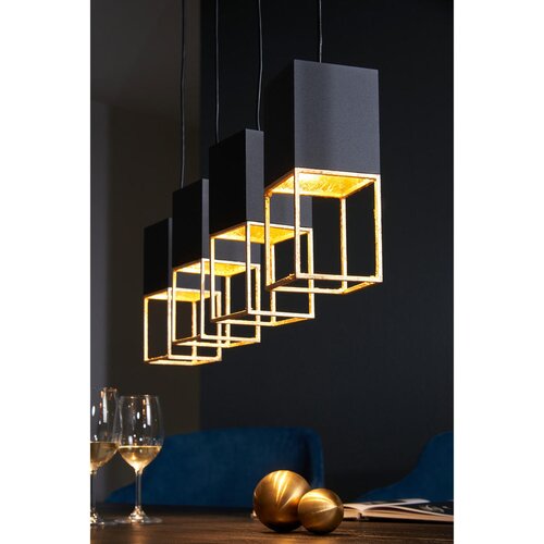 Eglo montebaldo visilica/4, led, gu10, 4x5w, crno/zlatna Slike