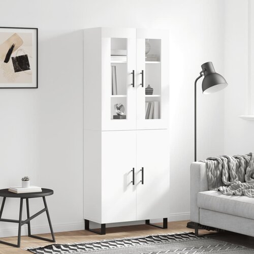  Visoka komoda bijela 69,5x34x180 cm konstruirano drvo Cene