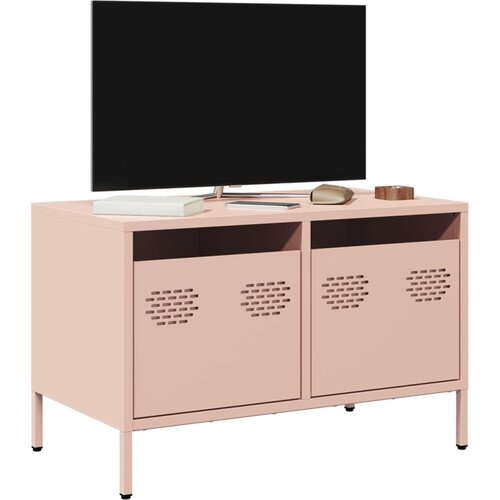 VidaXL TV ormarić ružičasti 68 x 39 x 43,5 cm hladno valjani čelik Slike