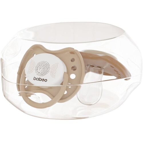Baboo Soothers Silicone Symmetrical with Case duda Au Naturale 0-6 m 2 kos Slike