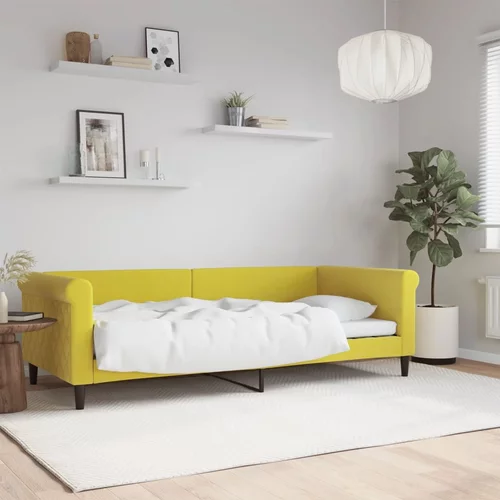 vidaXL Dnevni krevet žuti 90 x 200 cm baršunasti