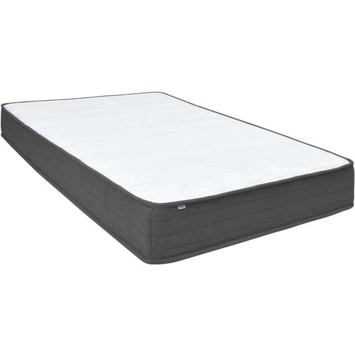 VidaXL Krevet od tkanine s oprugama tamnosivi 140 x 200 cm Slike