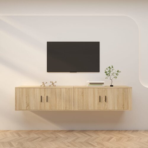 VidaXL Zidni TV ormarići 2 kom boja hrasta sonome 100x34,5x40 cm Slike