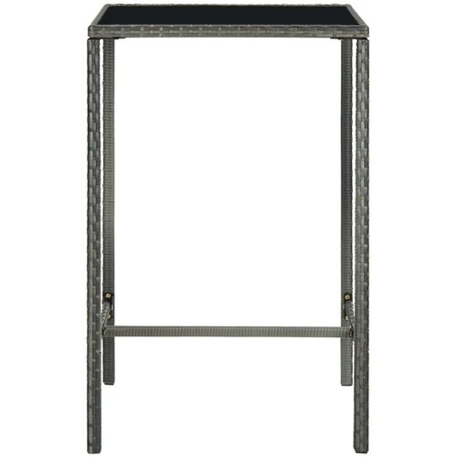  Vrtni barski stol sivi 70 x 70 x 110 cm od poliratana i stakla Slike