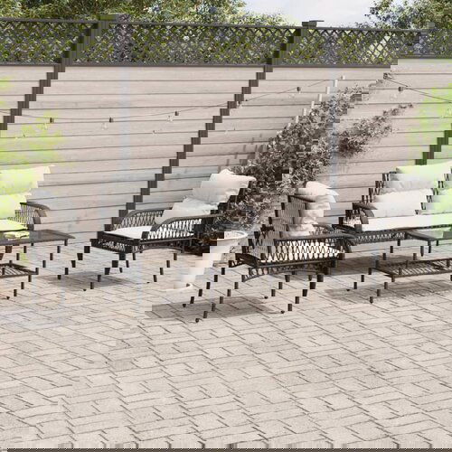 VidaXL 4-dijelni set vrtnih sofa od poliratana s jastucima crni Slike