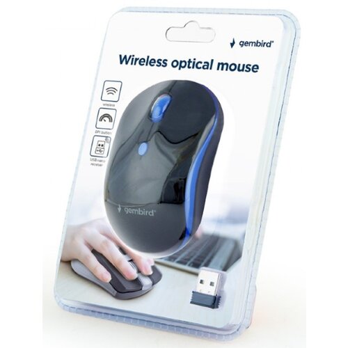 Gembird MUSW-4B-03-B bezicni mis 2,4GHz opticki usb 800-1600Dpi black/blue 103mm Cene