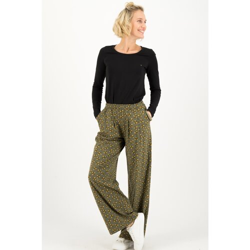 Blutsgeschwister Khaki women's patterned wide trousers Nut Of Mud - Women's Cene