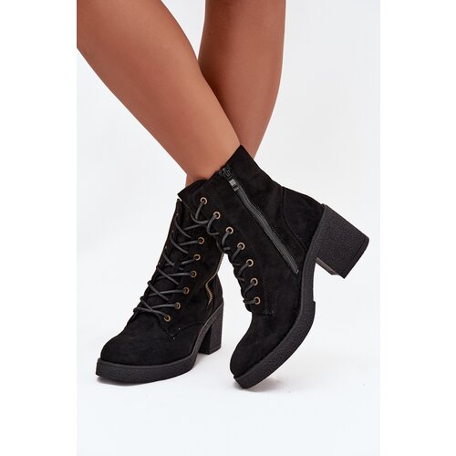 Boto Insulated Women&amp;#039;s Ankle Boots with Laces and Zippers Black Paressa Slike