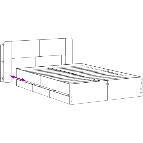  Okvir kreveta s pohranom Crna 150 x 200 cm Konstruirano drvo Slike