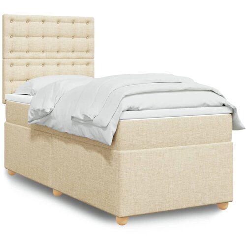  The Living Store Box spring postelja z vzmetnico krem 80x200 cm blago - Box Spring Postelja, (21516104) Slike