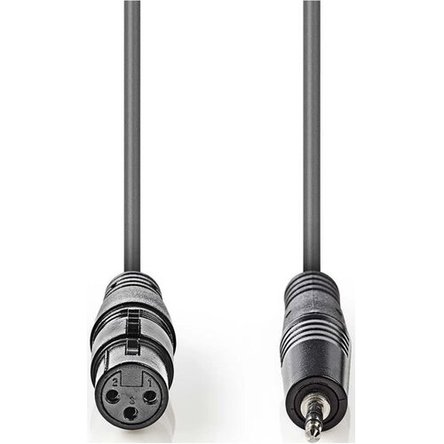 Nedis COTH15320GY10 Balansirani audio kabl, XLR 3-pinski ženski, 3,5 mm mu&amp;scaron;ki, Niklovani, 1,00 m, PVC Slike