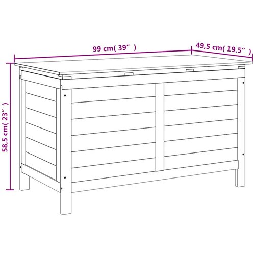  Vrtna kutija za pohranu bijela 99x49,5x58,5 cm masivna jelovina Slike