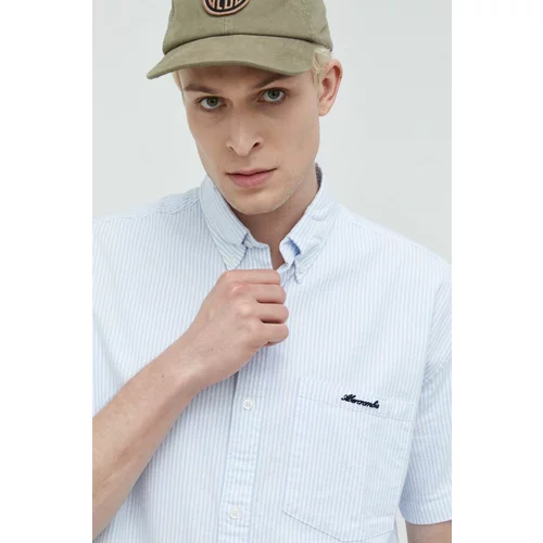 Abercrombie & Fitch Košulja za muškarce, boja: bijela, relaxed, o button-down ovratnikom