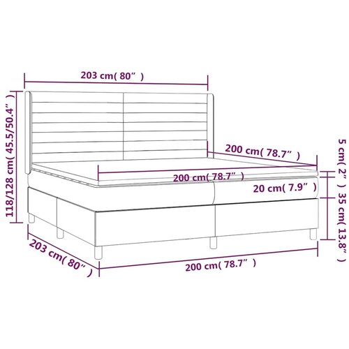  Boxspring - Krevet s oprugama i madracem tamnozeleni 200x200 cm bar&amp;scaron;unasti - Tamnozelena 200 x 200 cm vodoravne pruge Slike