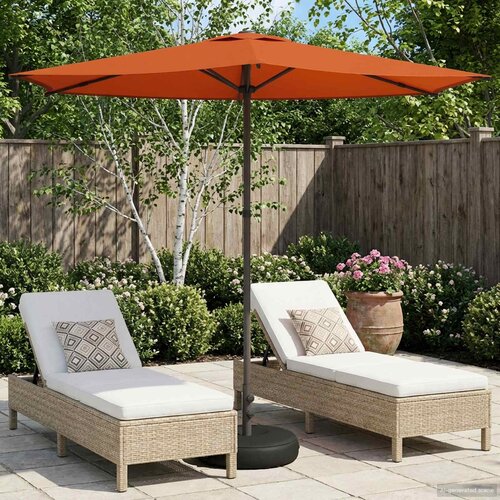  Vrtni Parasol s Podnožjem Pravokutni 2,7 x 2,7 m Poliester Terakota 270 x 270 cm Slike