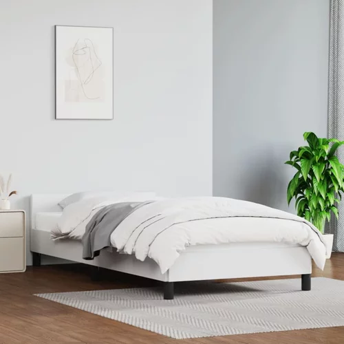 vidaXL okvir za krevet s uzglavljem bijeli 90x190 cm od umjetne kože