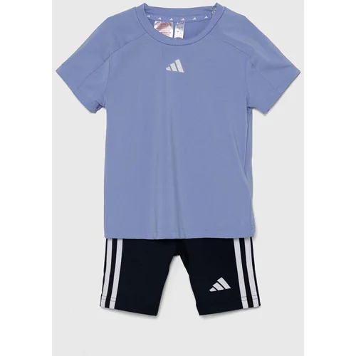 Adidas Otroški komplet JG TR-ES 3S TSE vijolična barva, IW3313