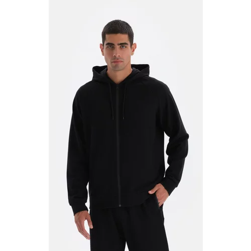 Dagi Black Hooded Zippered Sweatshirt