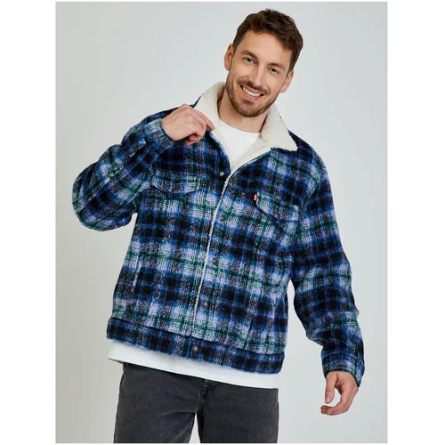 Levi's Levi&#39;s Blue Men&#39;s Plaid Shirt Jacket with Levi&#39;s® Wool - Men