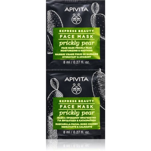 Apivita Express Beauty Prickly Pear pomirjajoča maska za obraz z vlažilnim učinkom 2 x 8 ml Slike
