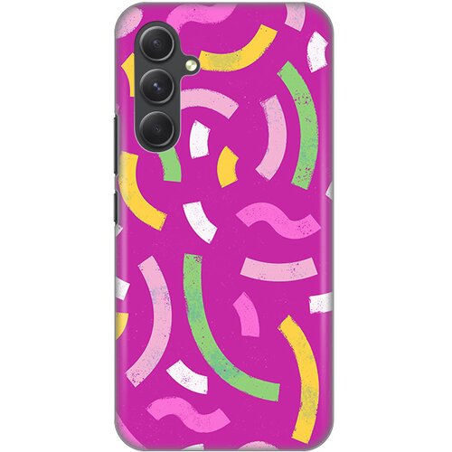  silikonska maska print za mobilni telefon samsung A546B galaxy A54 5G happy lines, roze Cene