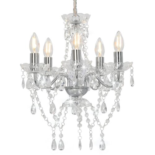  Luster s kristalnim perlama srebrni okrugli 5 x E14 Cijene