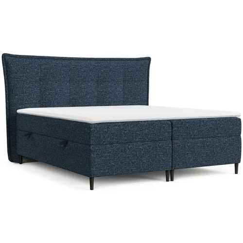 Maison de Rêve Tamno plavi boxspring krevet s prostorom za odlaganje 160x200 cm Sinai –