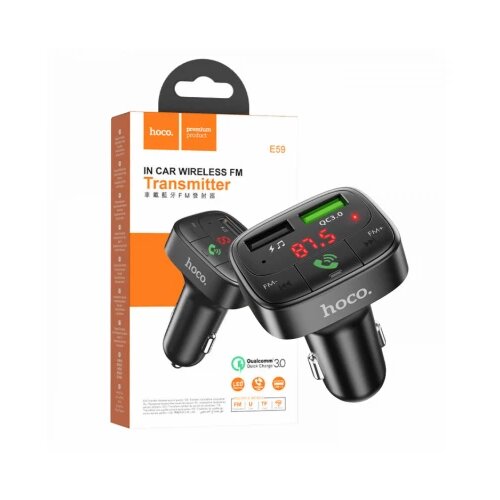 hoco. fm transmiter, punjač za auto, bt v5.0, 2 x usb - E59 promise Cene