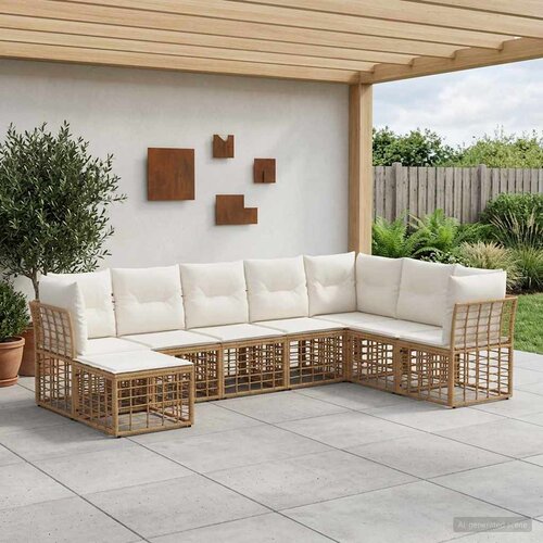 Set vanjskih sofa Prirodna Poliester Slike