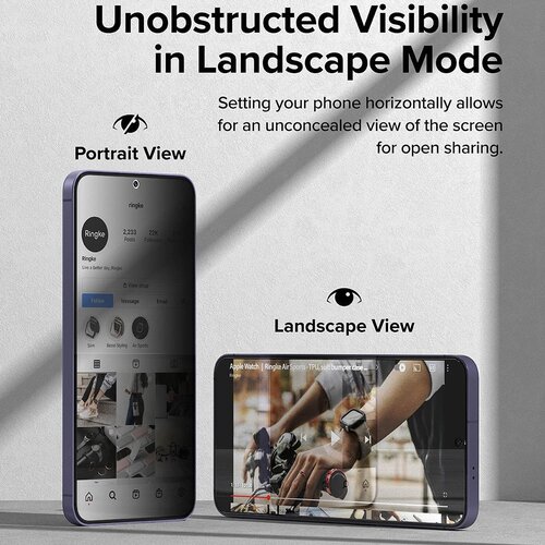 Ringke Easy Slide kaljeno steklo (2 kosa) za Samsung Galaxy S24 Plus &amp;ndash; Privacy Slike