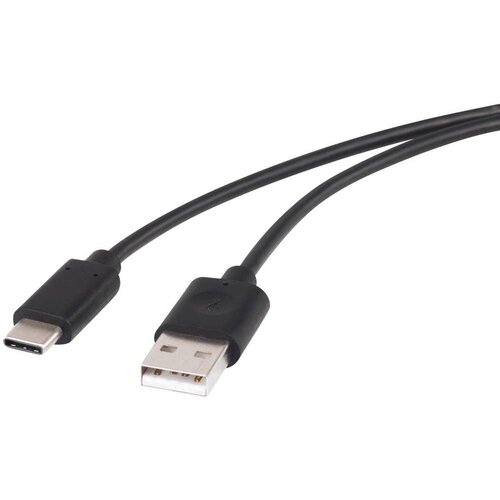 Renkforce USB 2.0 [1x mo&scaron;ki konektor USB 2.0 tipa A - 1x mo&scaron;ki konektor USB-C] 1 m črna pozlačeni konektorji USB kabel USB 2.0 USB-A vtič, U, (20416030) Cene