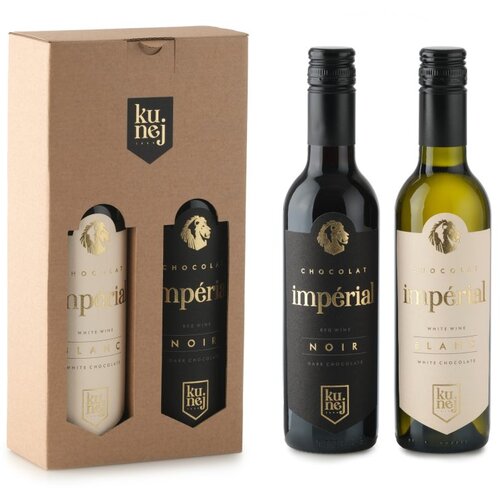 KUNEJ VINO &amp;amp; ČOKOLADA D.O.O. darilni paket dvojček - čokoladno vino chocolat imperial, 2 x 0.375 l Slike